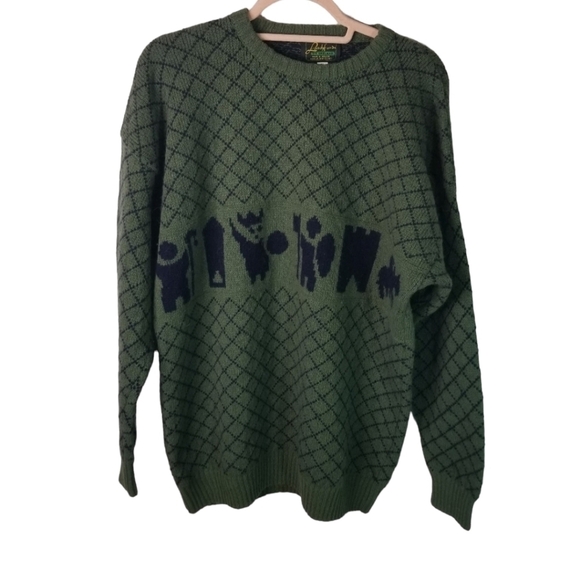 Vtg 90s Y2k Latchfords of Ireland wool viking sweater Irish Fisherman - Picture 1 of 15